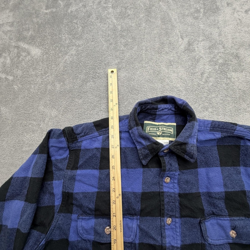 Field & Stream‎ Shirt Mens 2XL Blue Plaid Flannel Button Up Long Sleeve Casual - Picture 2 of 6